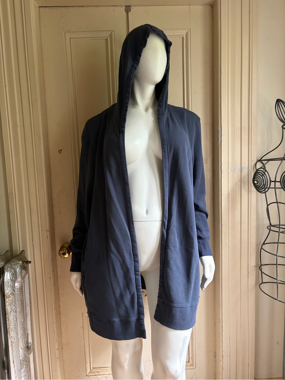 Life Is Good Navy Hooded Open-Front Sweatshirt Cardigan